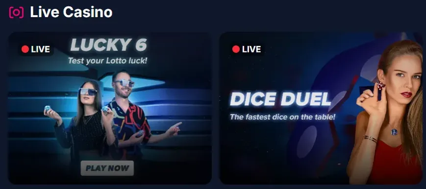 Live-казино Lukkly: Lucky 6 и Dice Duel